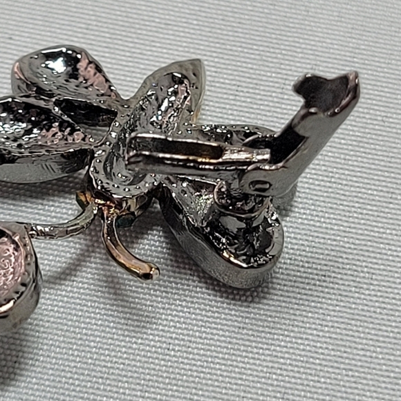 Vintage Butler Aurora Borealis rhinestone dragonfly brooch pin silver tone - Picture 8 of 11